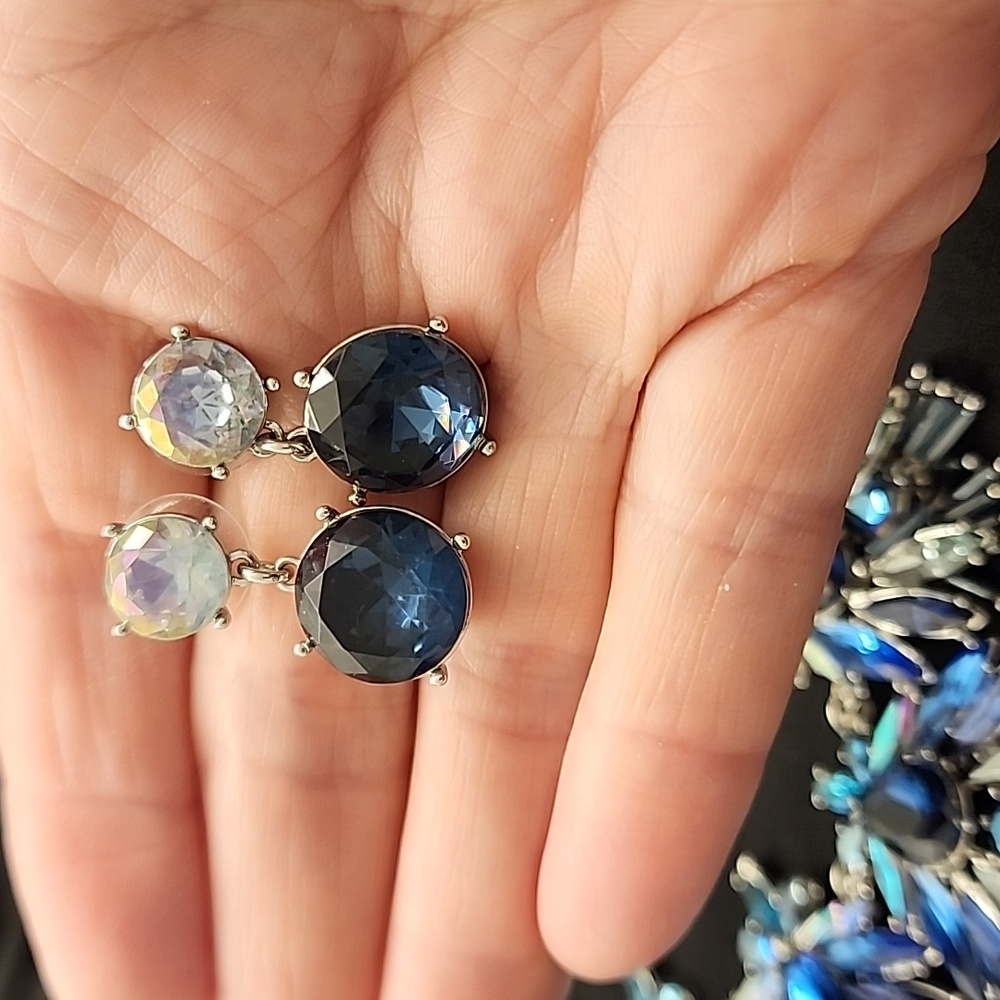 INC international concepts blue crystal earrings